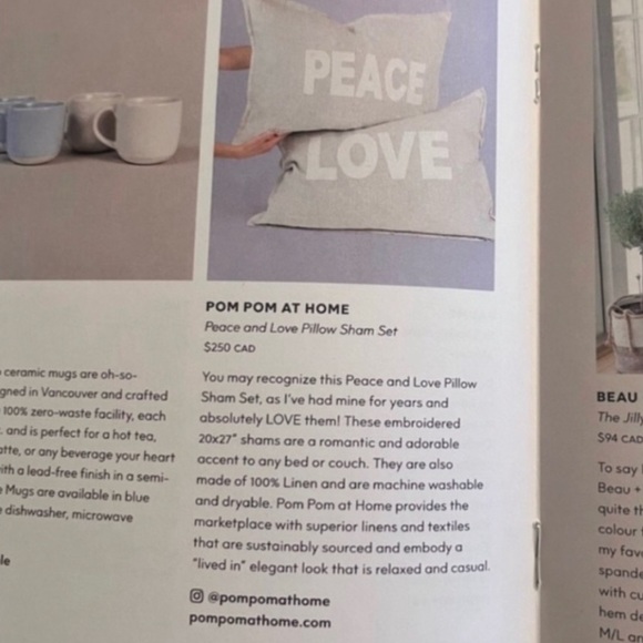 Pom Pom Home - Peace and Love Pillow Sham Set. Spring 2023 Jilly Box - Picture 2 of 3